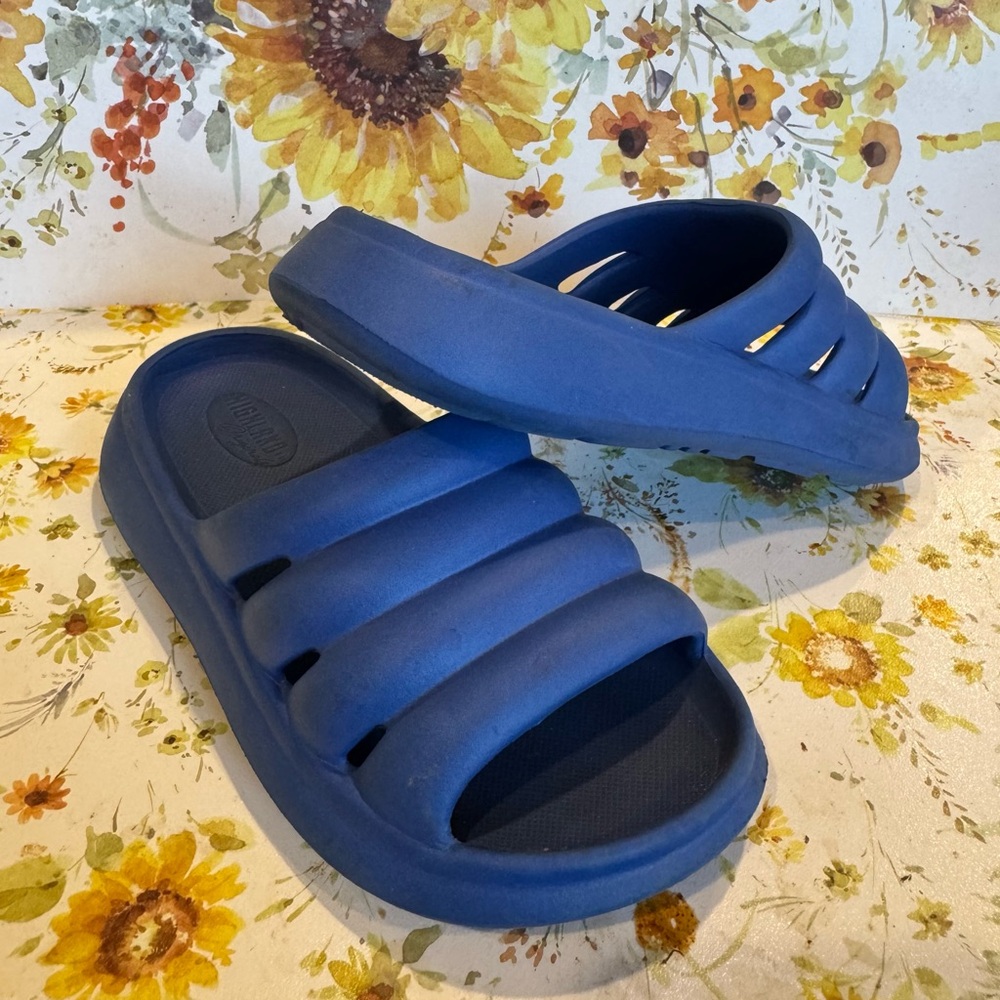 Kids Blue Slide Sandals